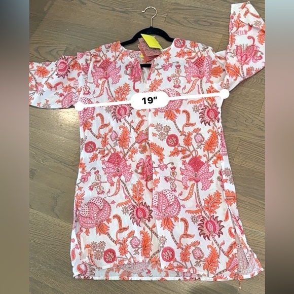 Roberta Roller Rabbit Amanda Kurta Orange and white bohemian NEW 100% cotton - Picture 15 of 15